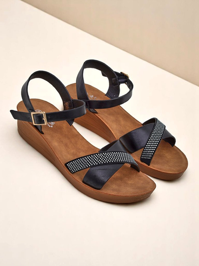 Royalfashion Naiste kiilkontsaga sandaalid säravate kivikestega Allona