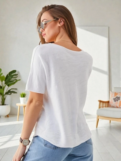 Royalfashion Thin women's sweater with short sleeves