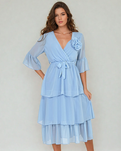 Royalfashion Naiste midi-kleit rüüsidega