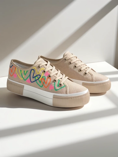 Royalfashion Women's sneakers with heart print Sercess