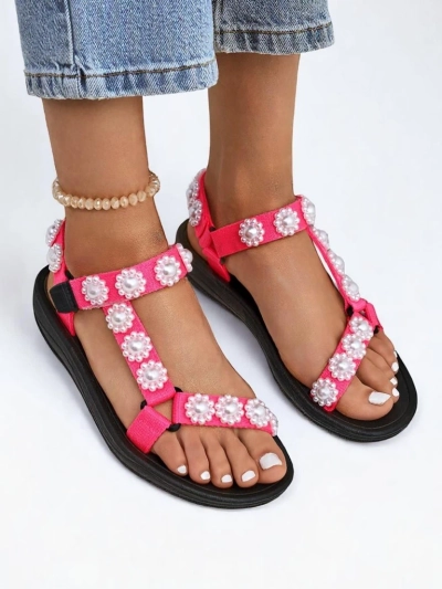 Livia Rosa Sandals – Comfortable Royalfashion Women's Sandals with Pearl Rhinestones