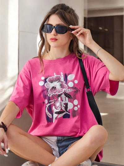 Royalfashion Women's Cotton T-Shirt with Print