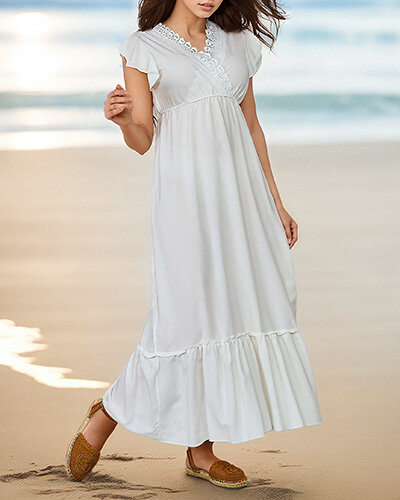 Royalfashion Naiste pikk pitsiga kleit