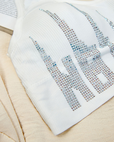 Royalfashion Women's sports bra with zircons