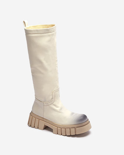 Cream women's Astaroth mid-calf boots - Footwear