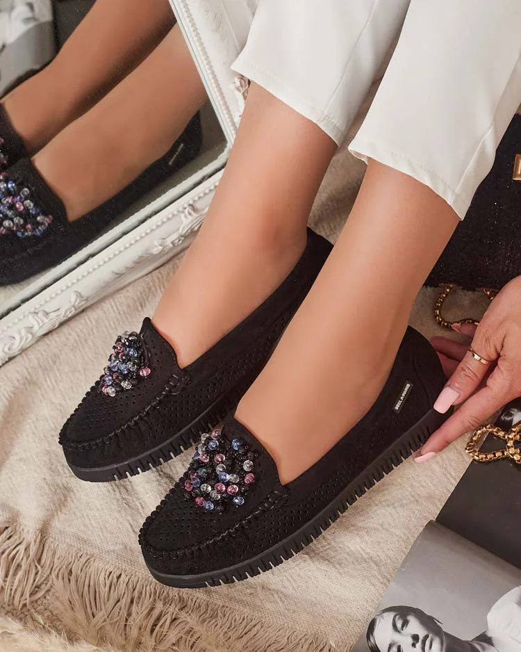 Royalfashion Women's beaded openwork moccasins Namis