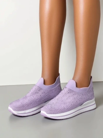 Royalfashion Slip-on women's sports shoes with rhinestones Adeq