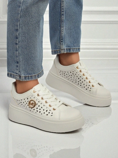 Aurelia Bianca – White Platform Sneakers Royalfashion Ecru
