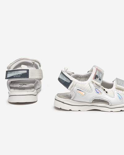 White children's sandals with Berigi patches - Footwear