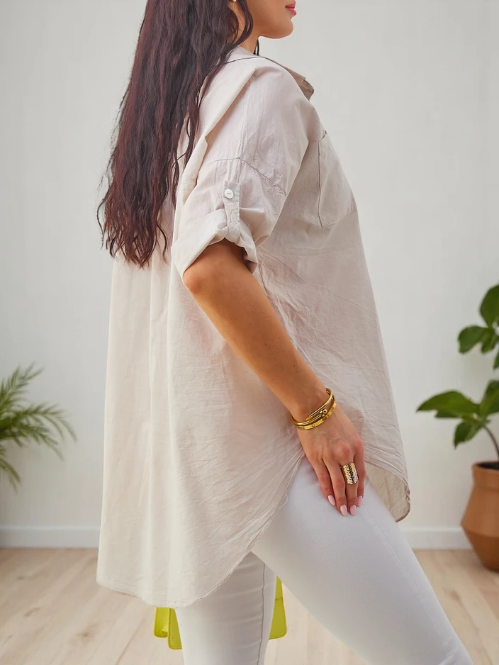 Royalfashion Women's cotton shirt with 3/4 sleeves