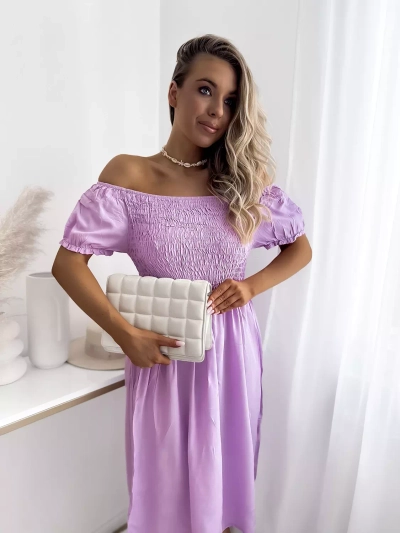 Purple women's mini dress a'la hiszpanka- Clothing