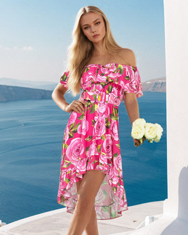 Royalfashion Women's midi a'la Spanish floral dress
