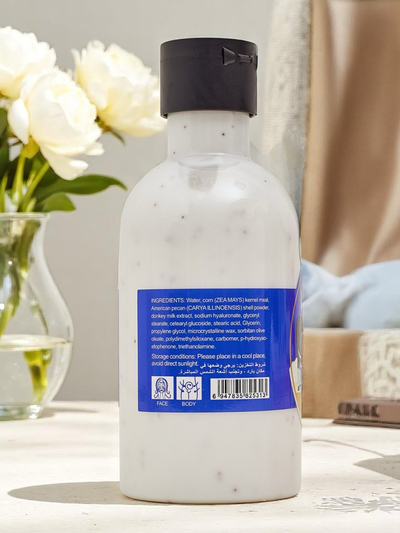 Moisturizing, exfoliating, and softening body lotion with donkey milk