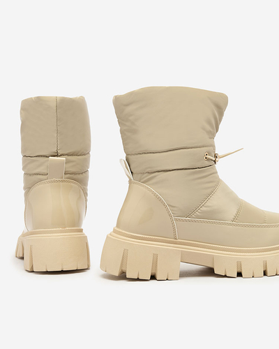 Royalfashion Women's slip-on snow boots in light brown color Sadella