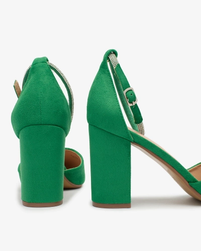 Royalfashion Green women's zirconia pumps Britica