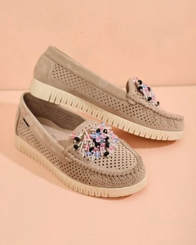 Royalfashion Women's beaded openwork moccasins Namis