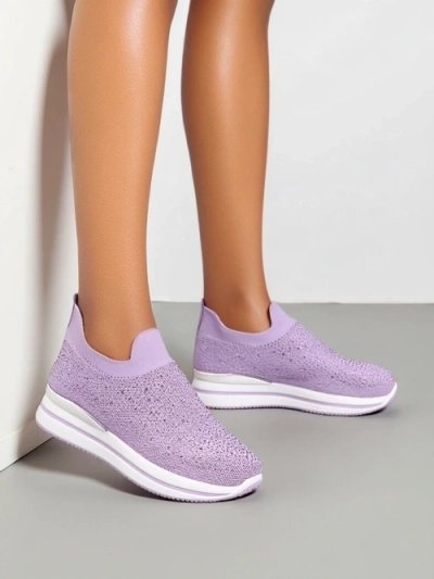 Royalfashion Slip-on women's sports shoes with rhinestones Adeq