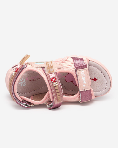 Heleroosad laste sandaalid Velcro Mepoti - Jalatsid
