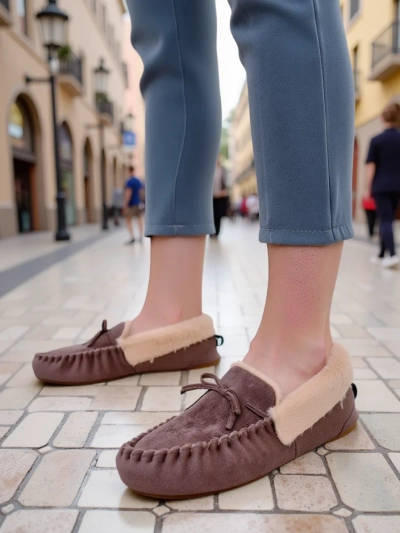 Royalfashion Women's moccasins with fur Ahtikes