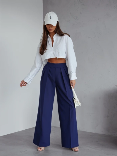 Royalfashion Wide women's trousers with crease