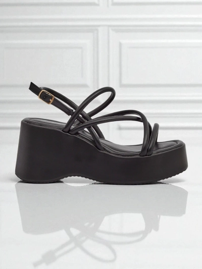 Royalfashion Women's Wedge Sandals Skyline Straps