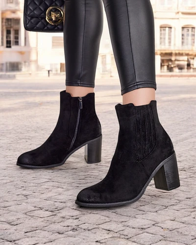 Royalfashion Eco-suede women's ankle boots on a block heel Cesios