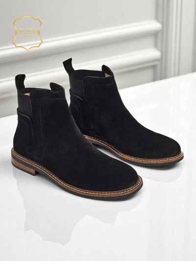 Black Ariston Leather Suede Ankle Boots
