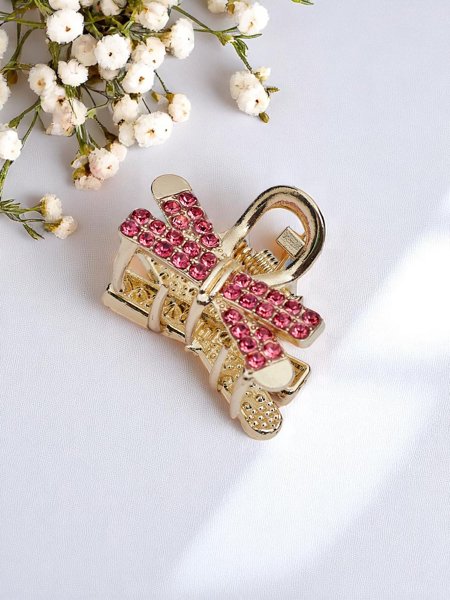 Royalfashion Заколка для волос с стразами Золотая заколка