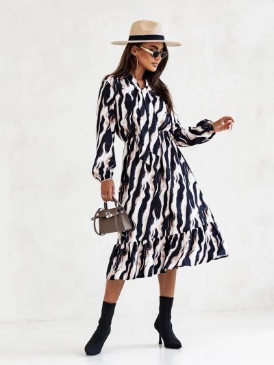 Royalfashion Naiste midi kleit printeeringuga