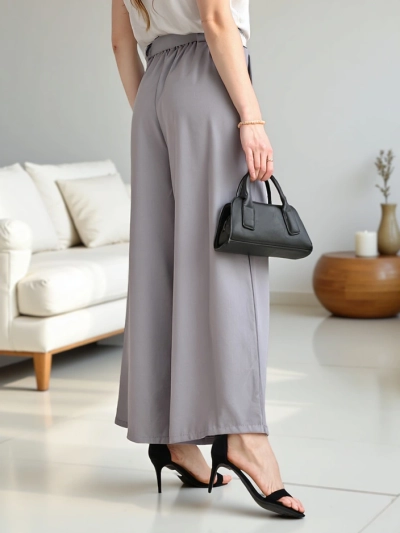 Royalfashion Широкие женские брюки с поясом