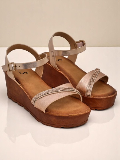 Женские wedges-сандалии Royalfashion с Rhinestones и блестками Aurora Glow