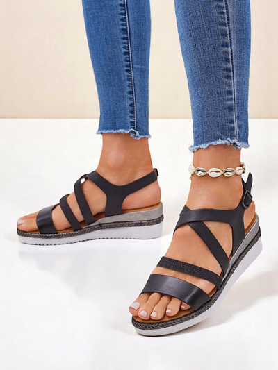 Aurelia Nero – Mustad naiste kiilsandaalid Royalfashion öko-nahk