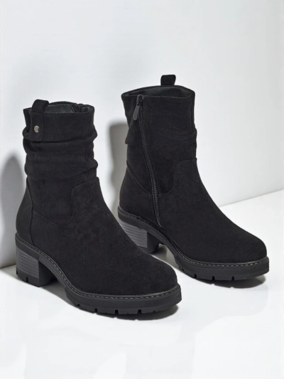 Women's high eco suede ankle boots Carmine