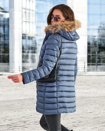 Royalfashion Kvinnors quiltade vinterjacka