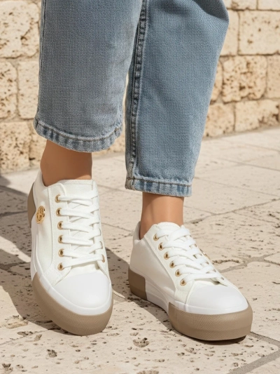 Women's white Aurelio Canvas sneakers
