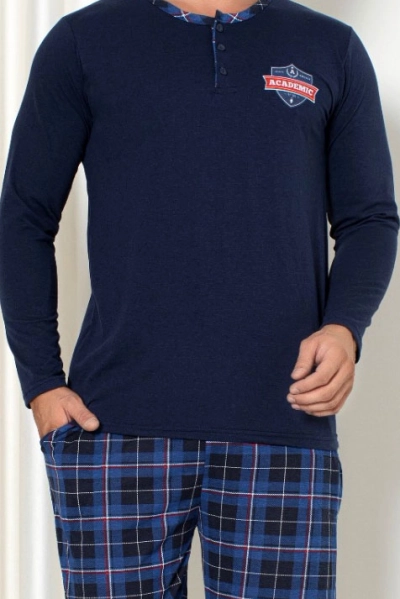 Royalfashion Хлопковые мужские клетчатые пижамы