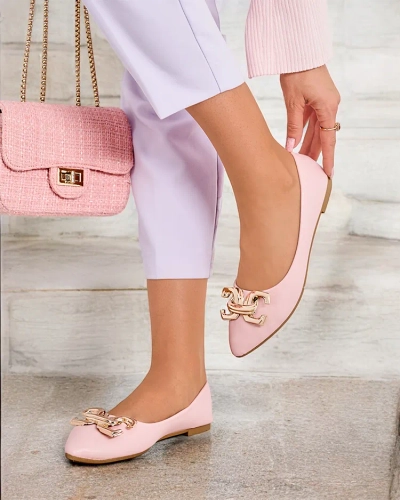 Роялфэшн Черные женские балетки с декоративным носком Фиггда