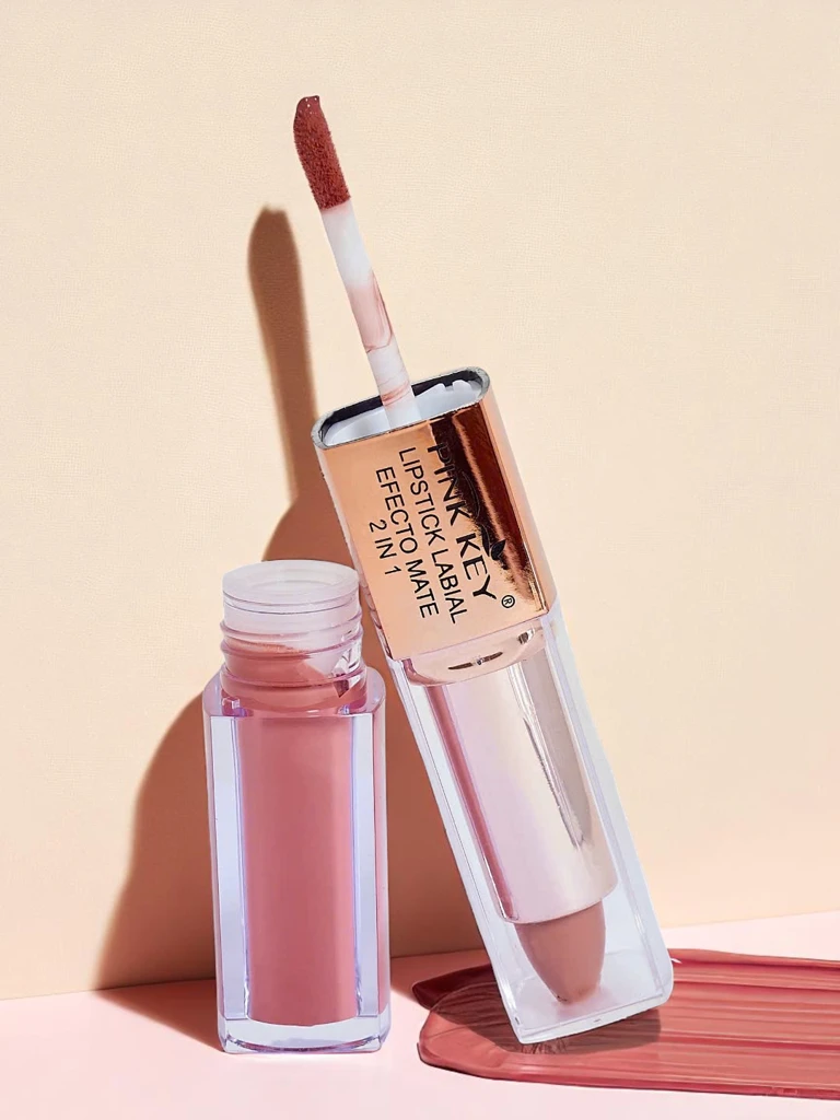 Matte lipstick in stick and liquid form 2-in-1 Peach Pie