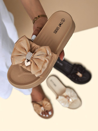 Royalfashion Women's Platform Flip-Flops with Bow Sento Pace