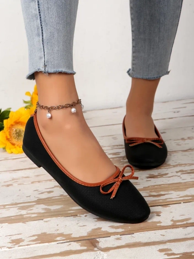 Royalfashion Women's ballet flats with glitter and a bow Aramie