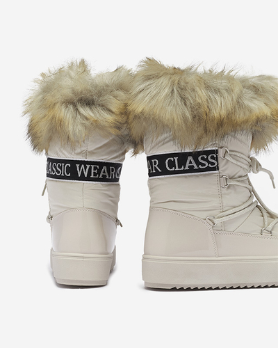 Beežid naiste karusnahaga liibuvad lumesaapad Lilitsa- Jalatsid