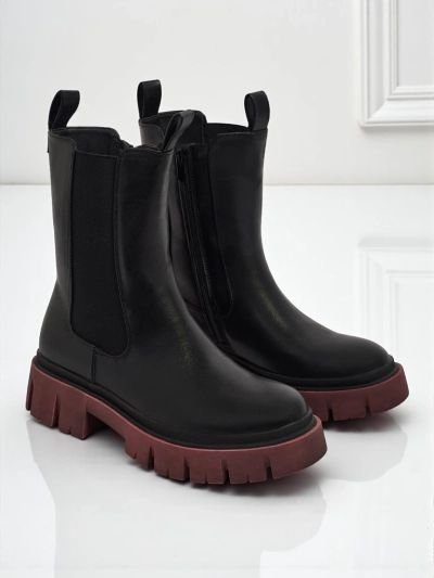 High eco-leather women's ankle boots with a colorful sole Dorvella