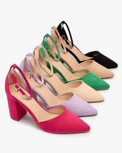 Royalfashion Black women's pumps with zircons Britica