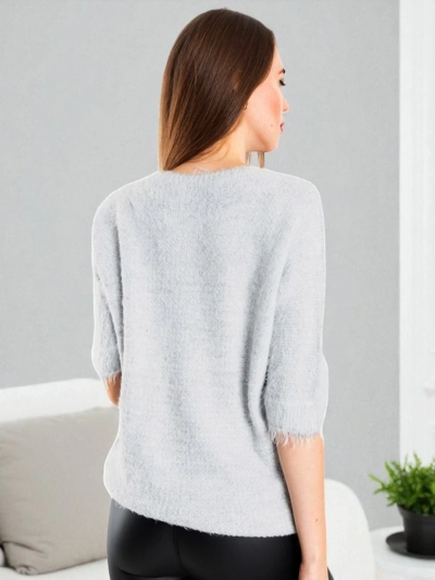 Light gray sweater with stars - Clothing