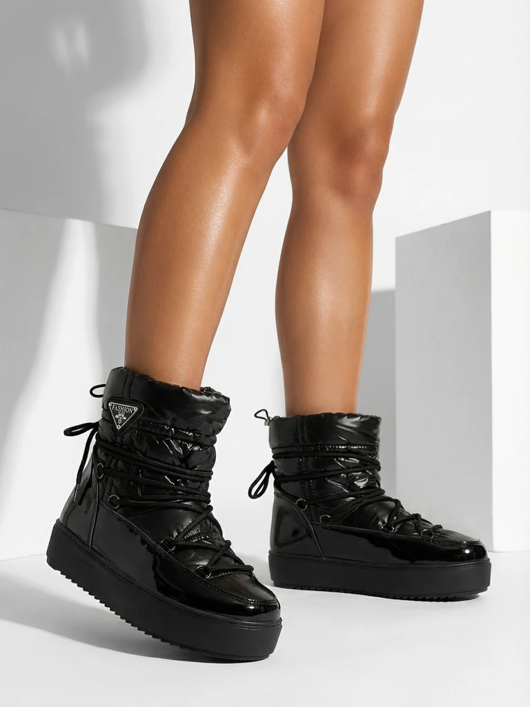 Royalfashion Women's slip-on boots a'la snow boots in black Vevnose