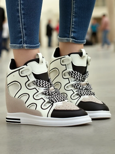 Royalfashion High sports shoes for women with hidden wedge Oblaffi