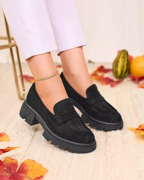 Royalfashion Mustad naiste aetud mokassinid Lace Glide