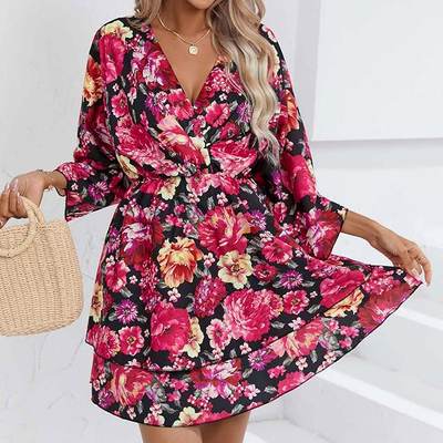 Royalfashion Naiste originaalmustriga minikleit