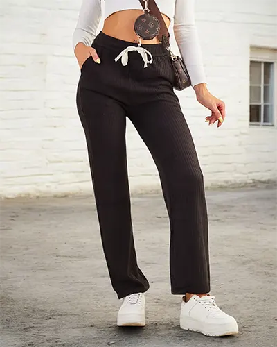 Royalfashion Женские широкие ребристые брюки PLUS SIZE