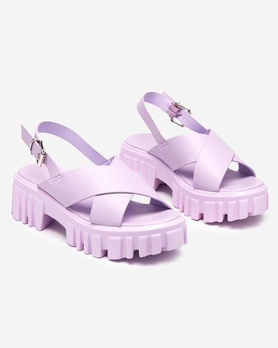 Purple women's sandals on a massive Otida sole - Footwear